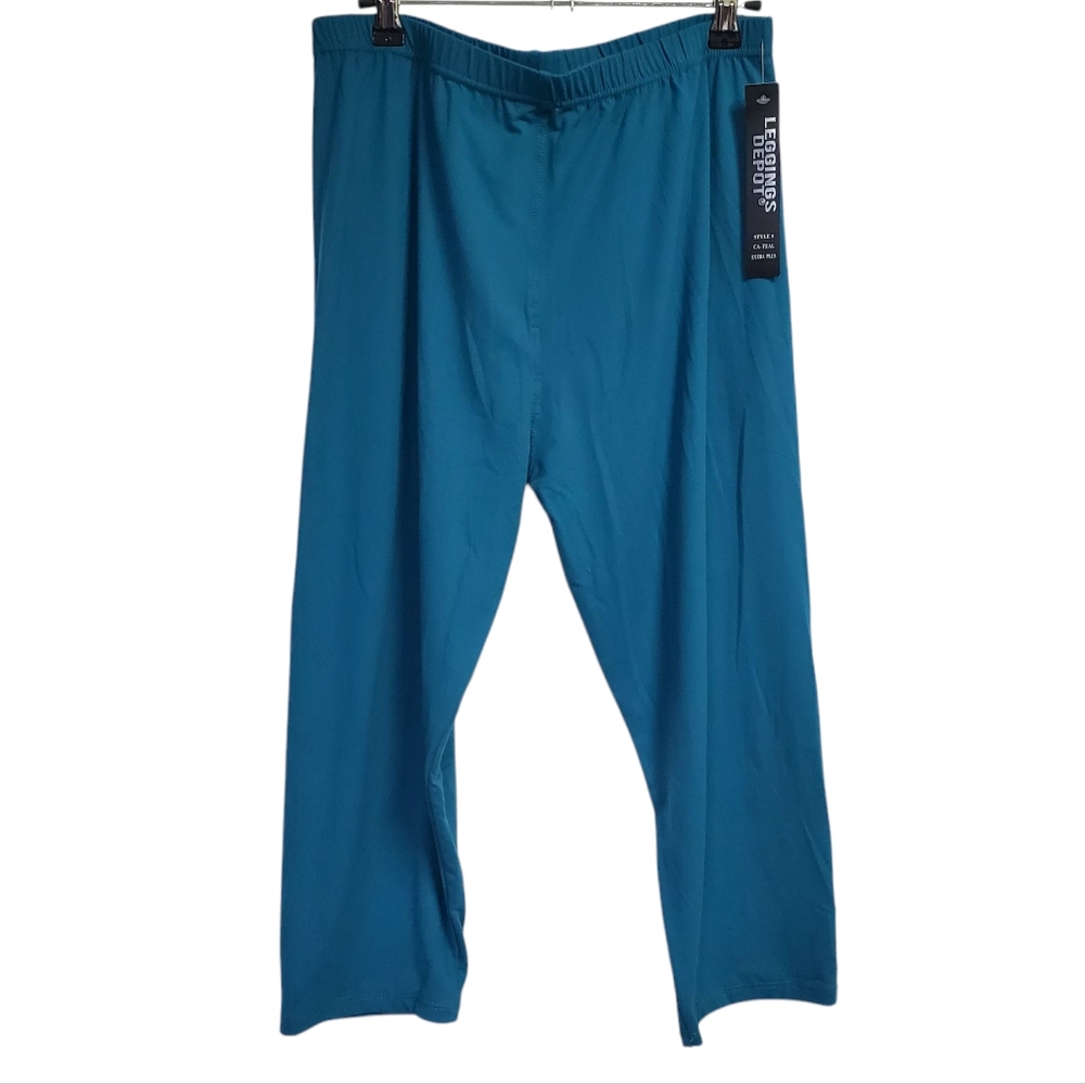 NWT Leggings Depot Women's Capri Teal Leggings Size Extra Plus